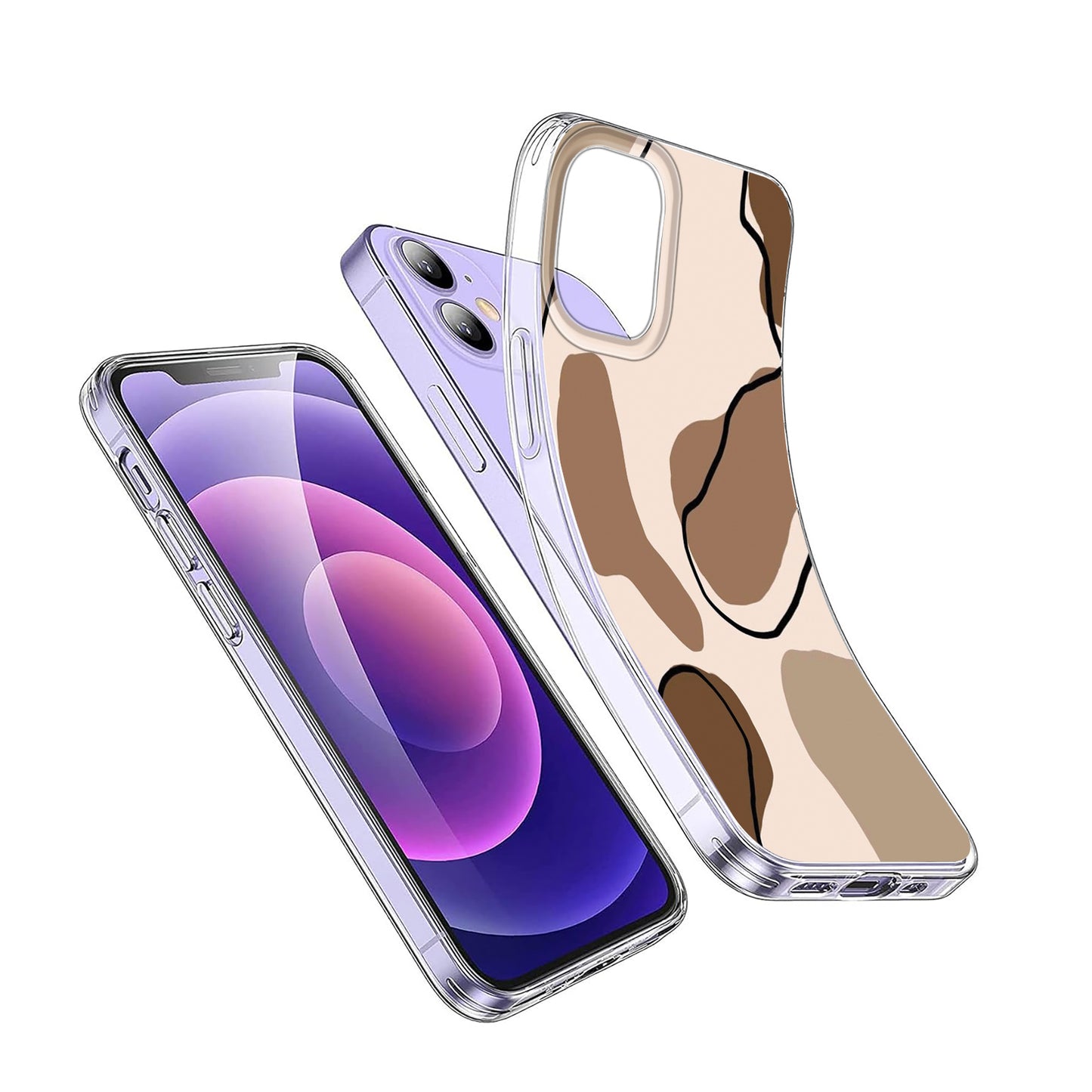 Elegant Beige & Green Fluid Art Phone Case