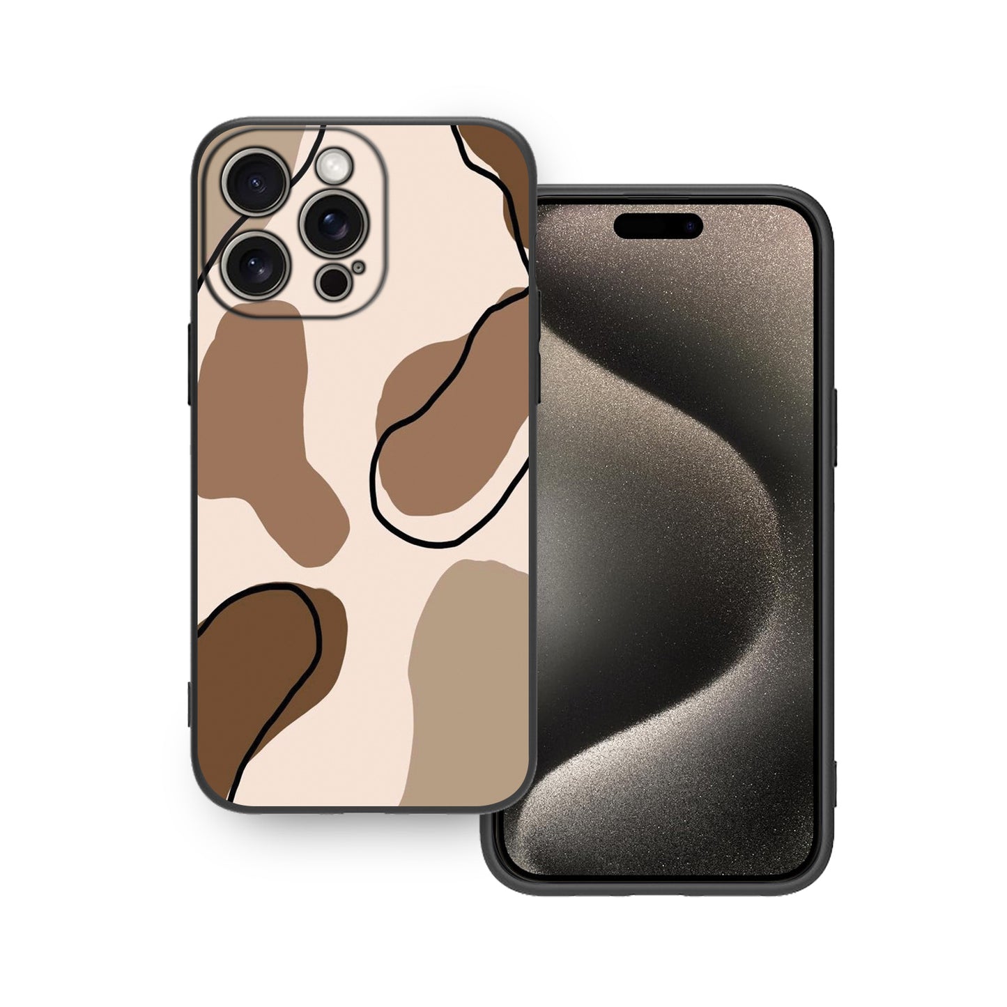 Elegant Beige & Green Fluid Art Phone Case