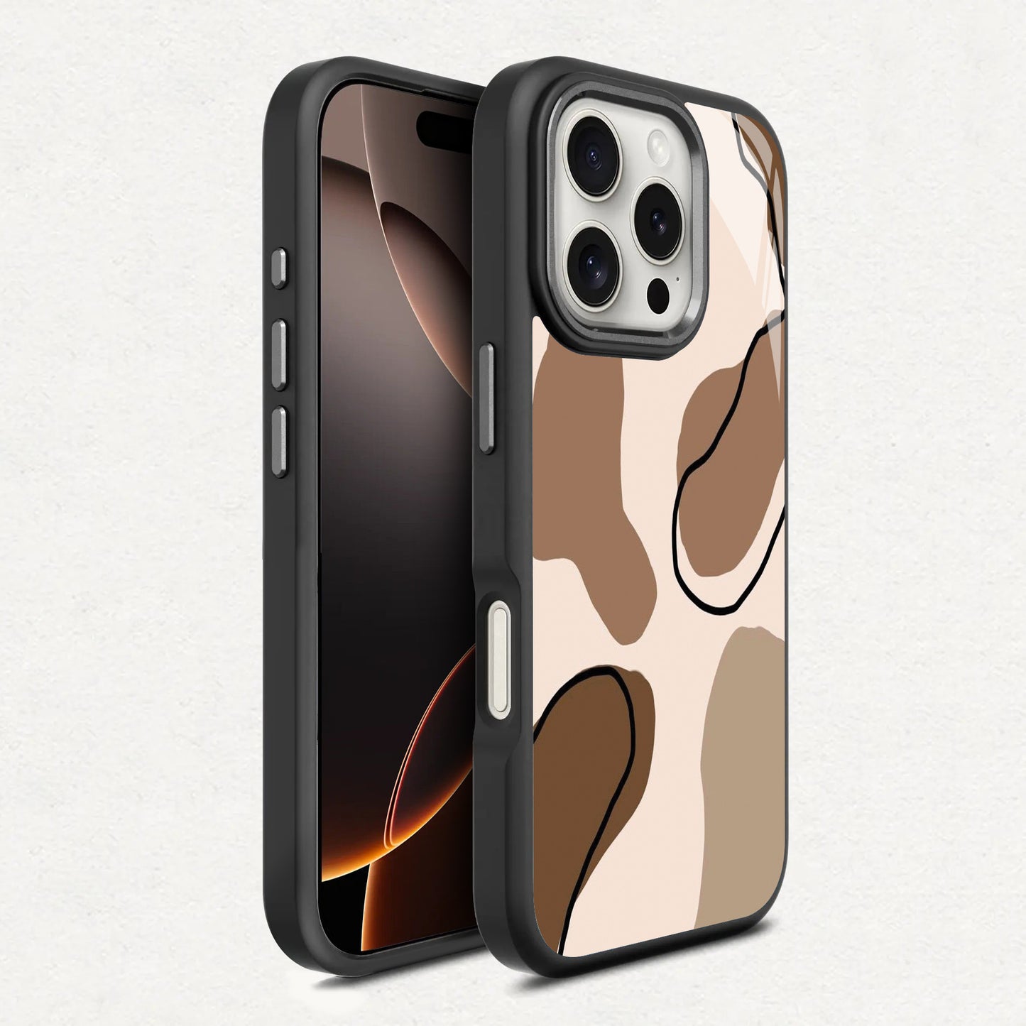 Elegant Beige & Green Fluid Art Phone Case