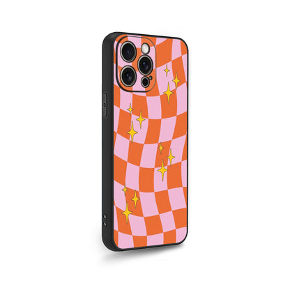 💖🧡 Pink & Orange Preppy Checkered Retro Phone Case