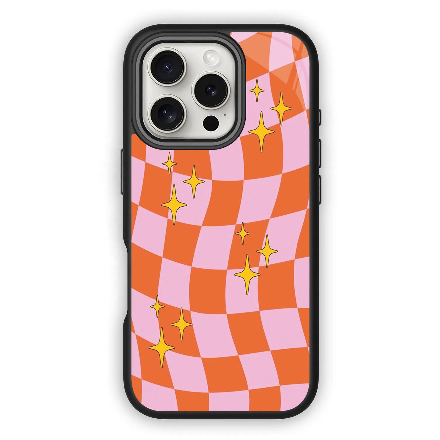 💖🧡 Pink & Orange Preppy Checkered Retro Phone Case