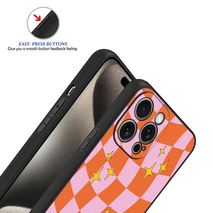 💖🧡 Pink & Orange Preppy Checkered Retro Phone Case
