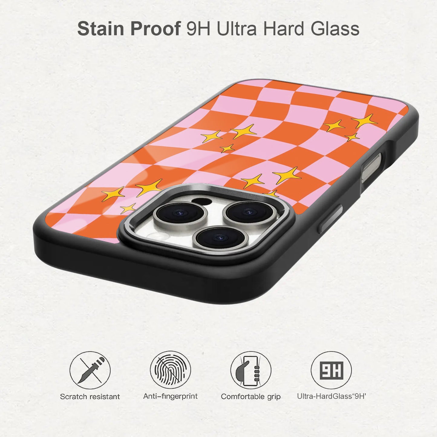 💖🧡 Pink & Orange Preppy Checkered Retro Phone Case