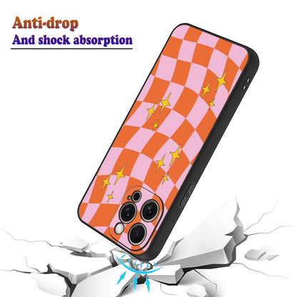 💖🧡 Pink & Orange Preppy Checkered Retro Phone Case