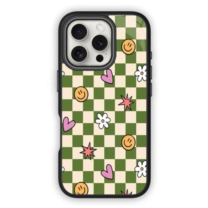 🌿 Sage Green Checkered Phone Case