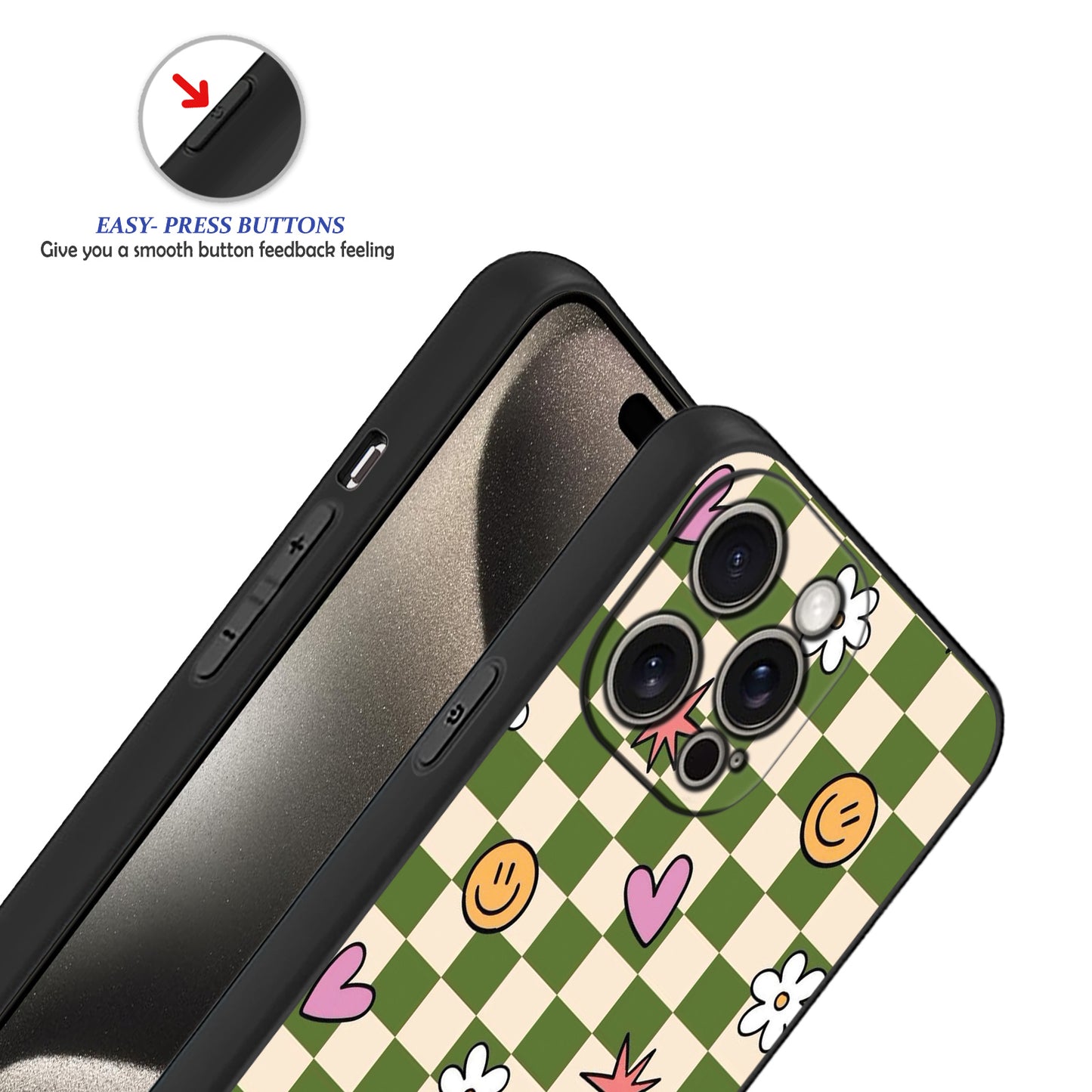 🌿 Sage Green Checkered Phone Case