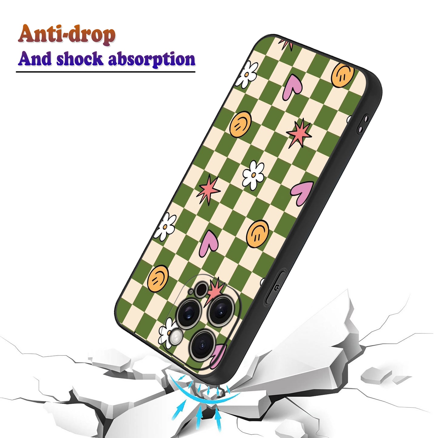 🌿 Sage Green Checkered Phone Case