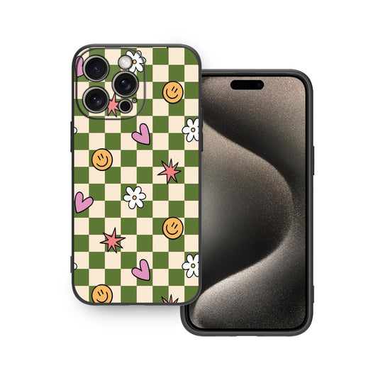 🌿 Sage Green Checkered Phone Case