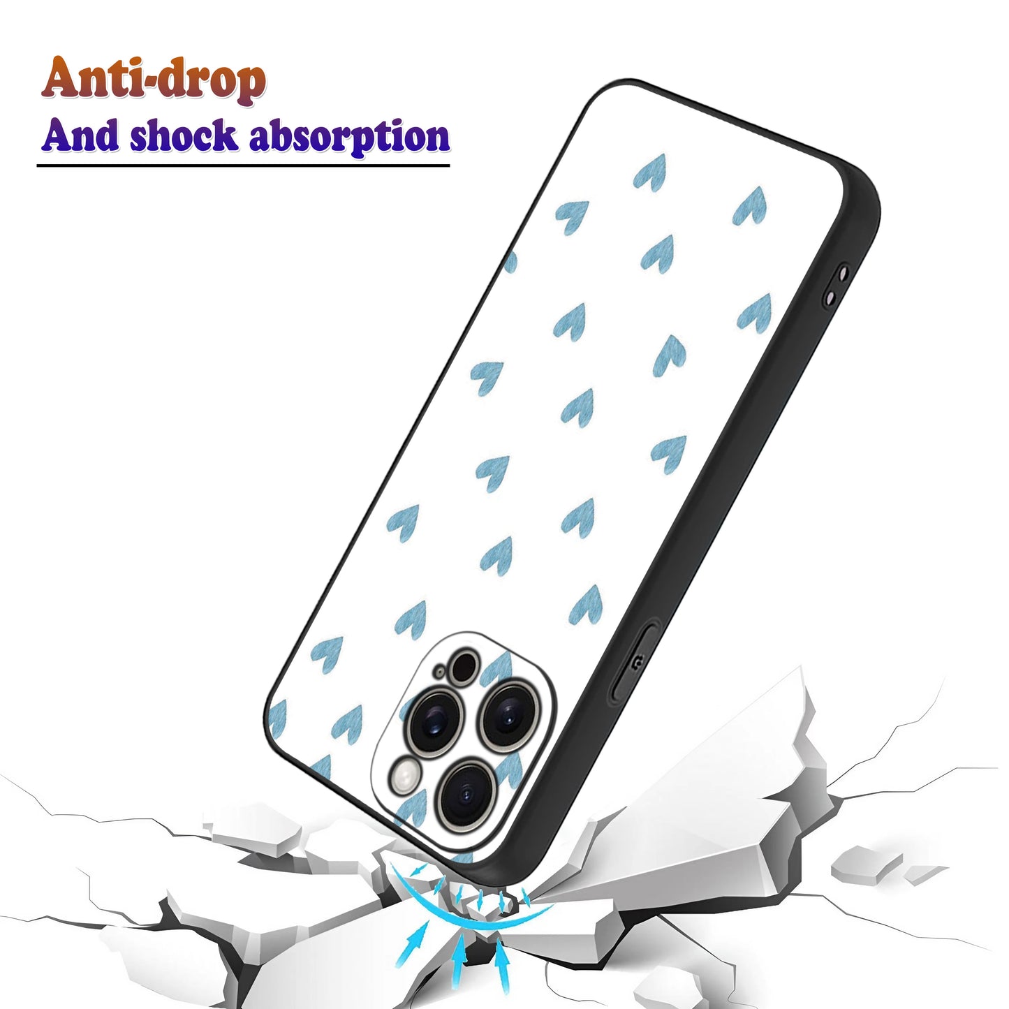 💙 Blue Hearts Sketches Phone Case