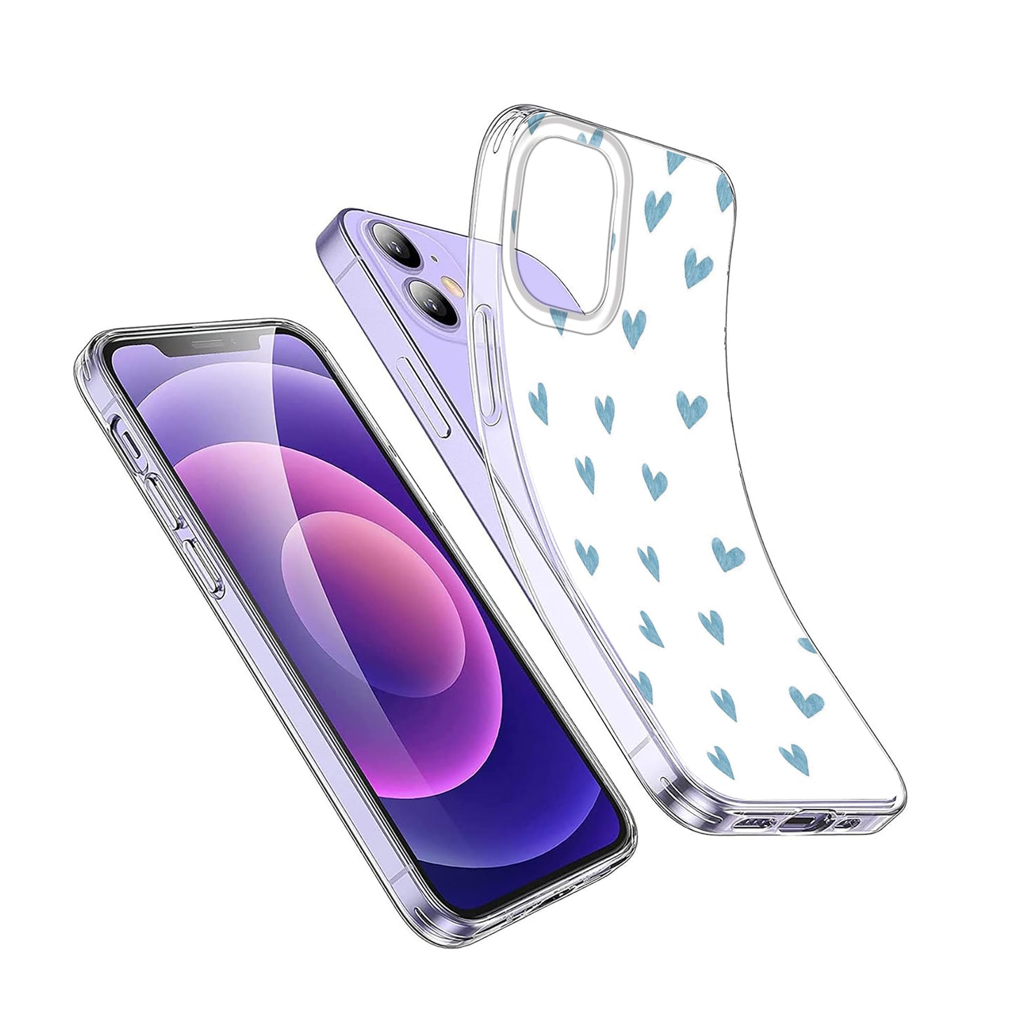 💙 Blue Hearts Sketches Phone Case