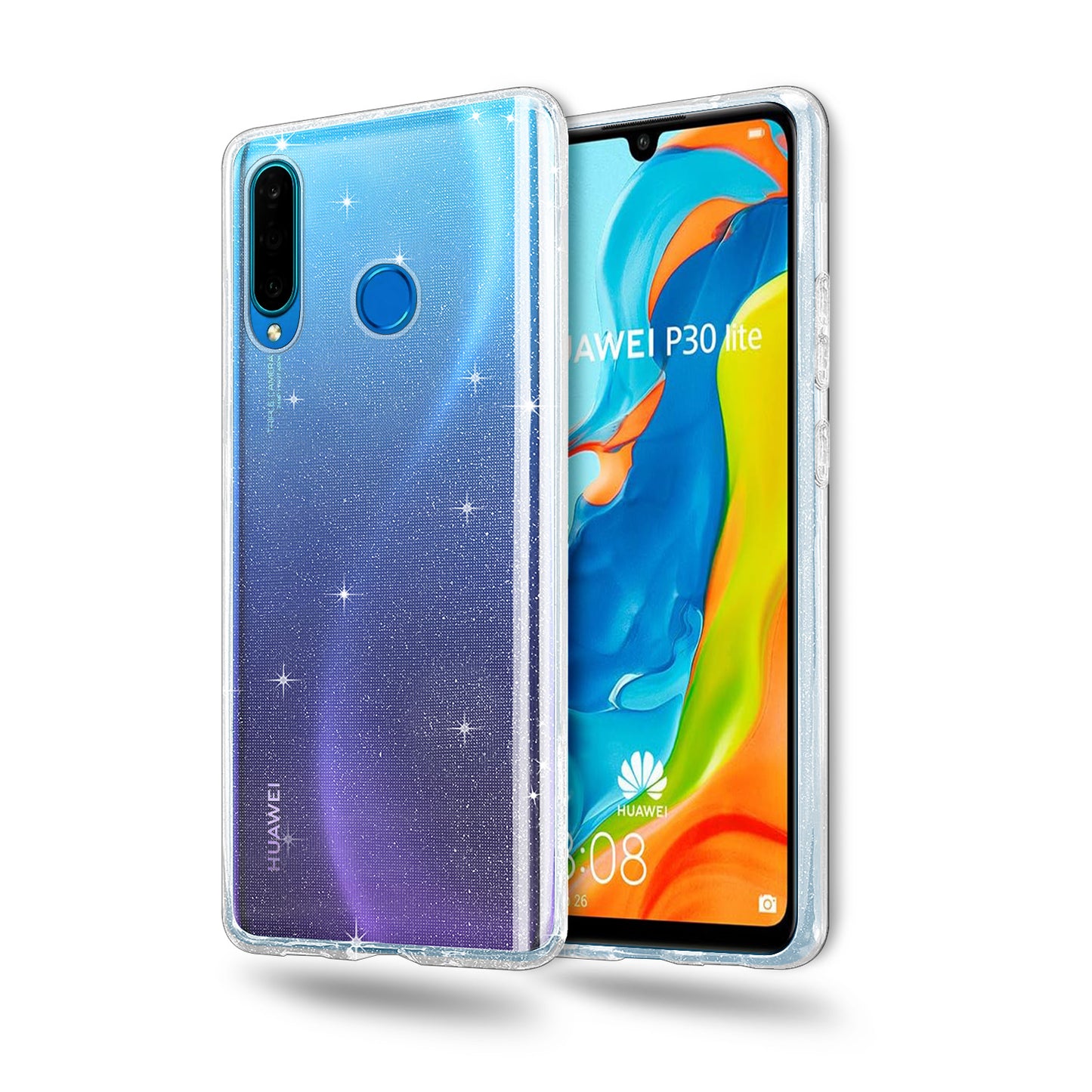 Liquid Crystal Glitter Back Cover for Huawei P30 Lite