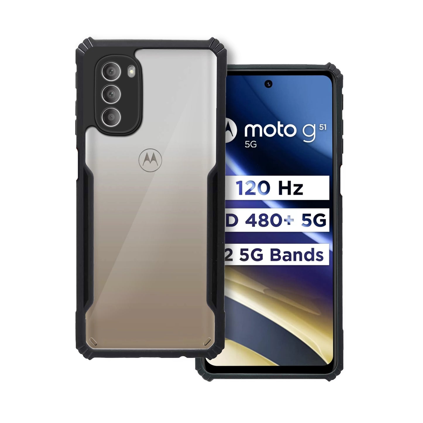 360 Degree Protection Back Cover For Motorola Moto G51