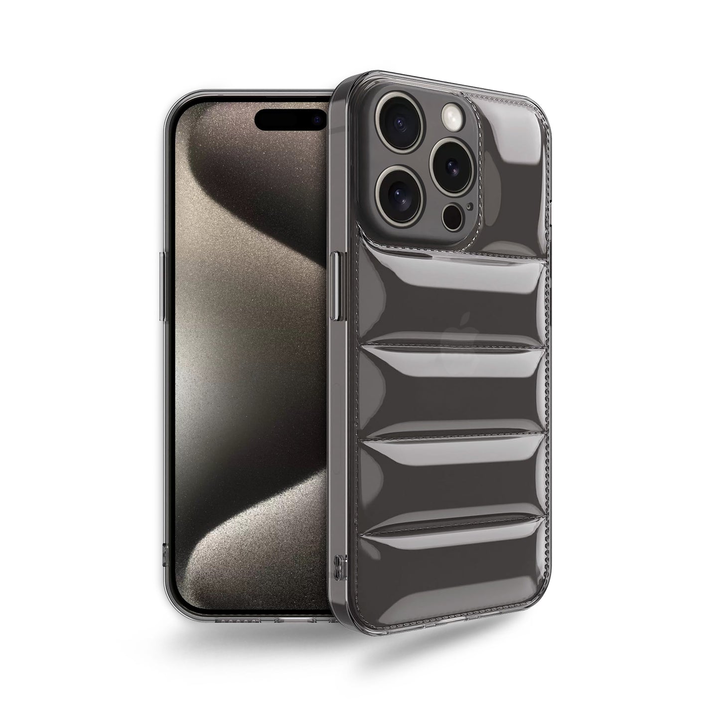 Ultra-Thin Transparent Puffer Back Cover for Apple iPhone 15 Pro