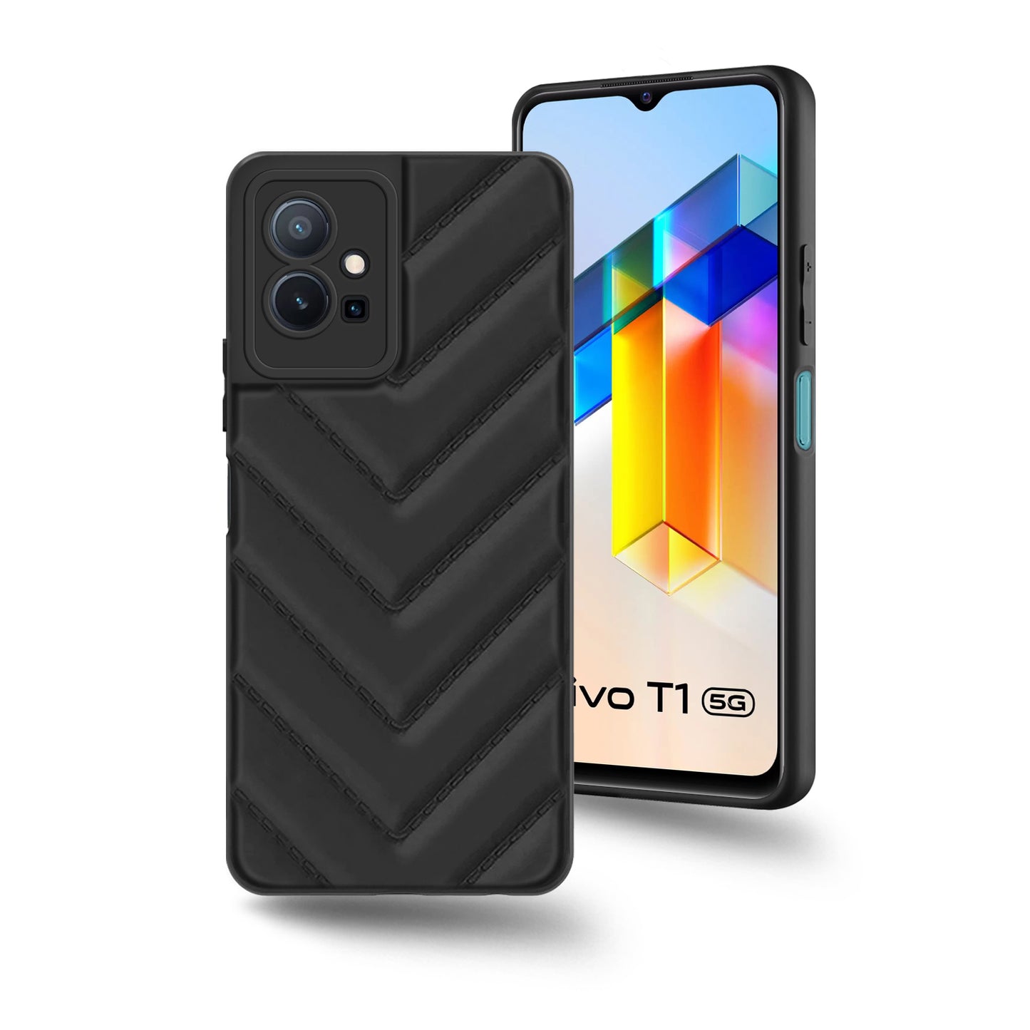 Wave Cushioned Back Cover for Vivo T1 5G