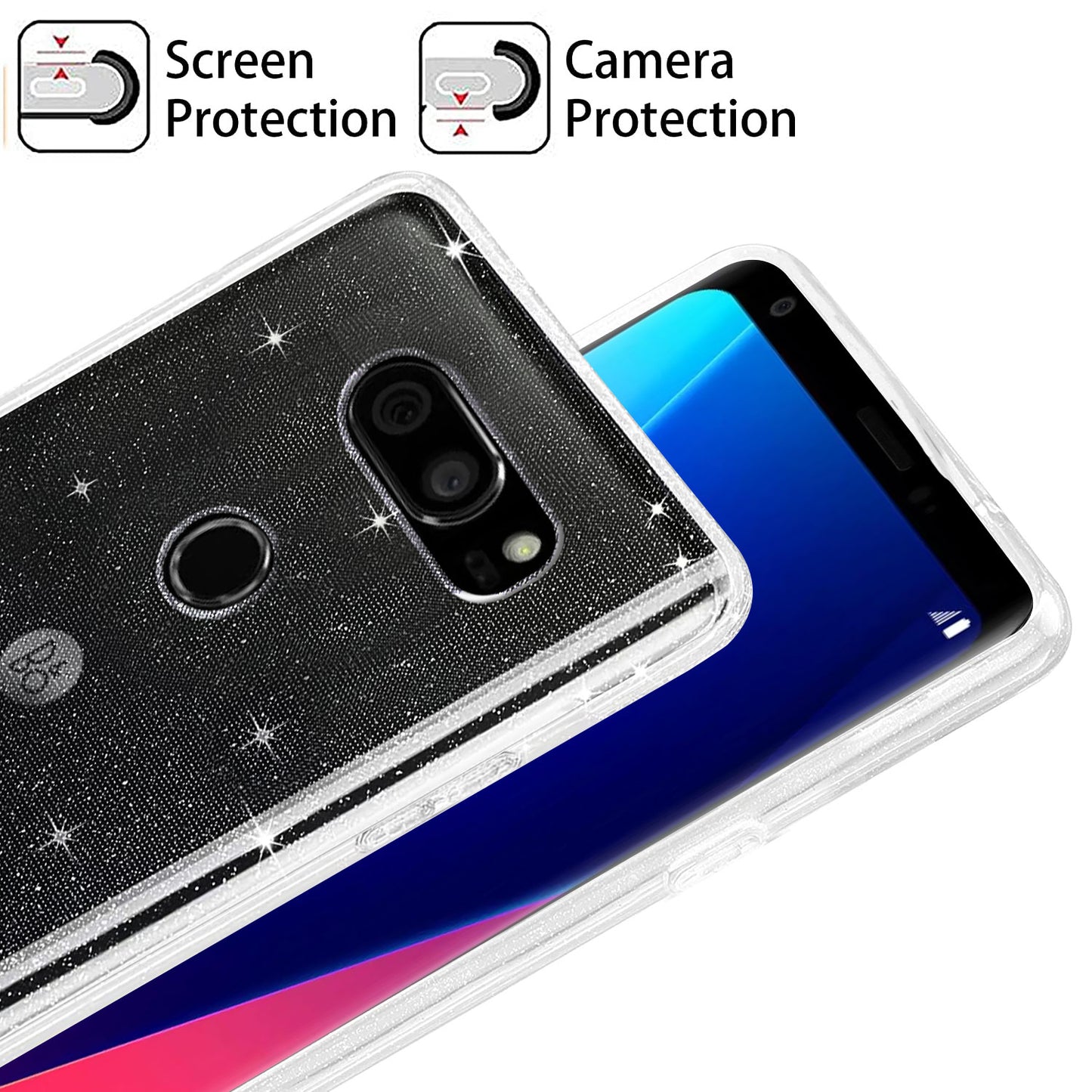 Liquid Crystal Glitter Back Cover for LG V30 Plus