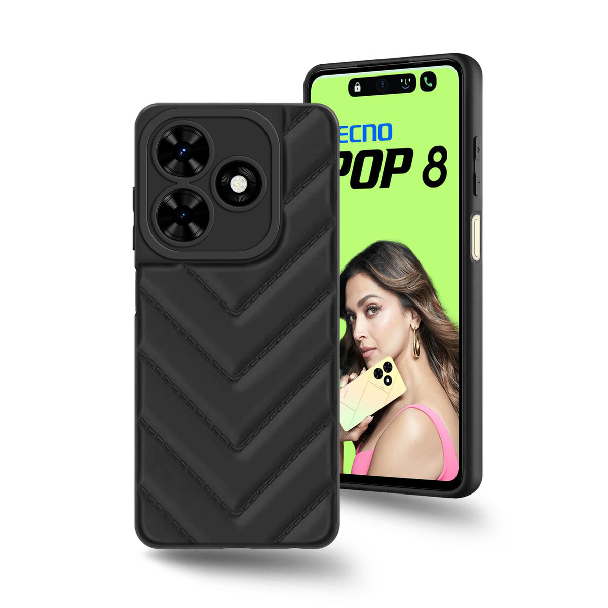 Wave Cushioned Back Cover for Tecno Pop 8