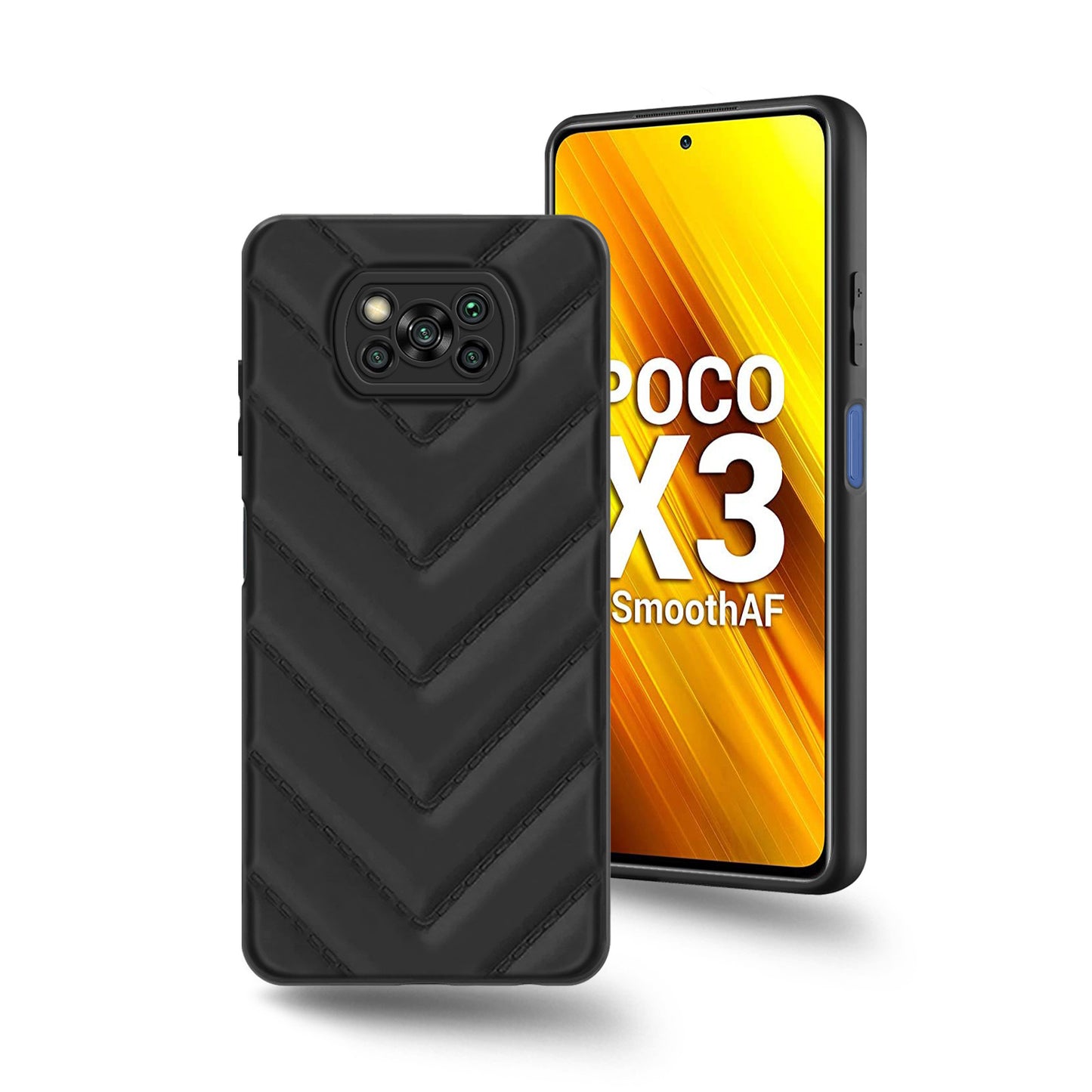 Wave Cushioned Back Cover for Poco X3