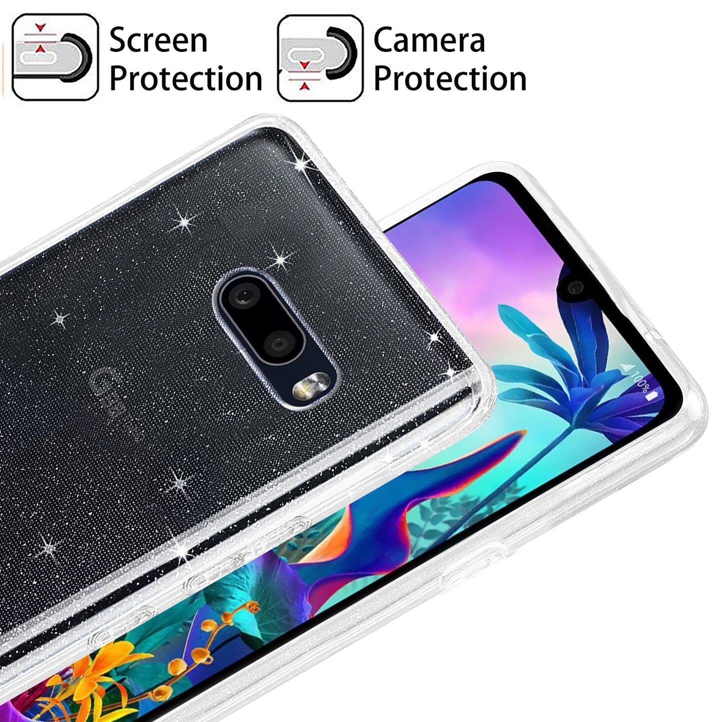 Liquid Crystal Glitter Back Cover for LG G8X ThinQ