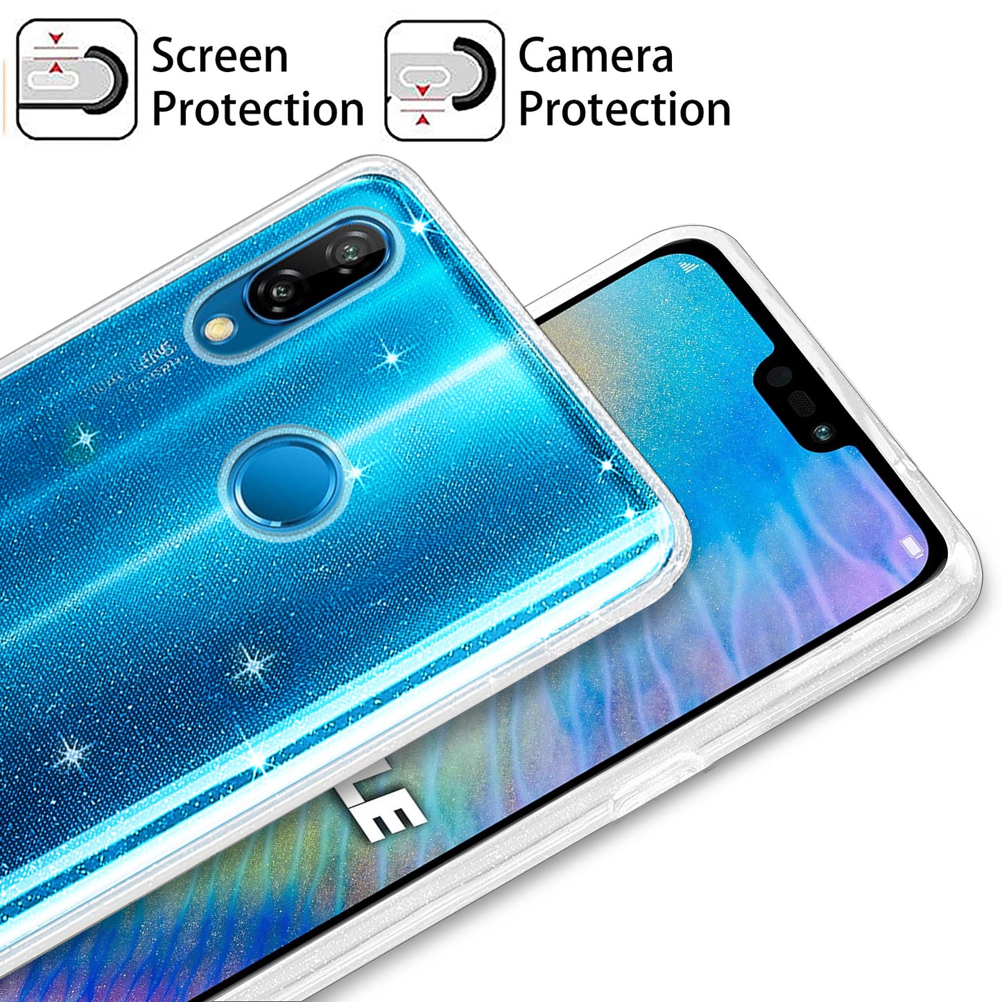 Liquid Crystal Glitter Back Cover for Huawei P20 Lite