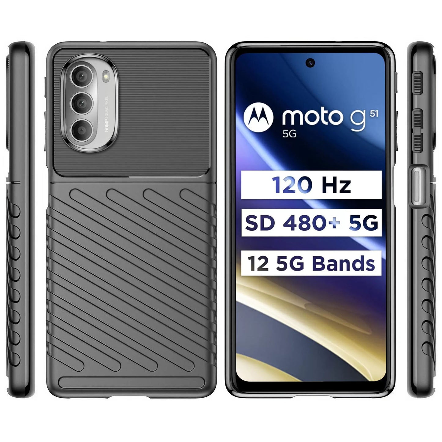 Thunderbolt Back Cover for Motorola Moto G51