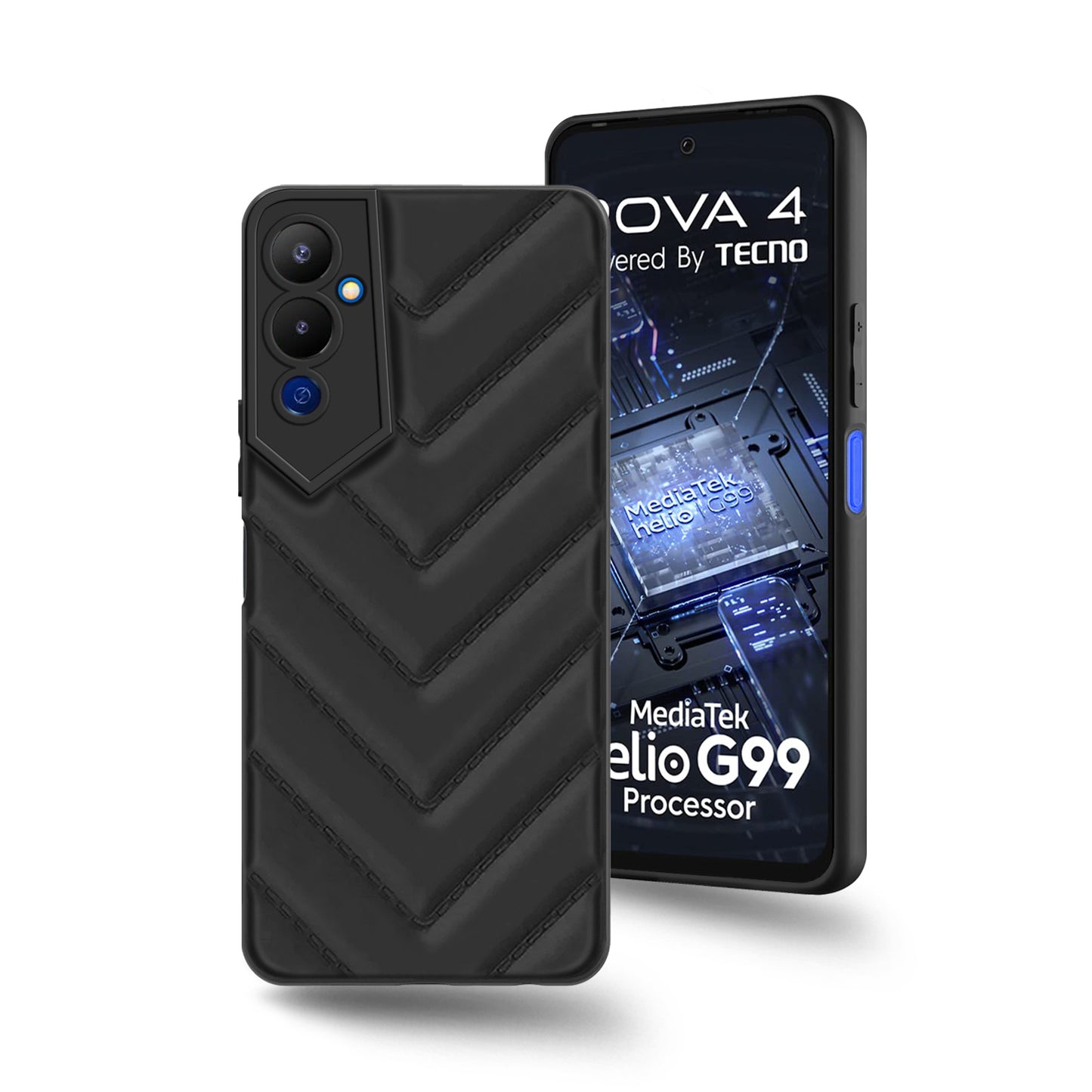 Wave Cushioned Back Cover for Tecno Pova 4