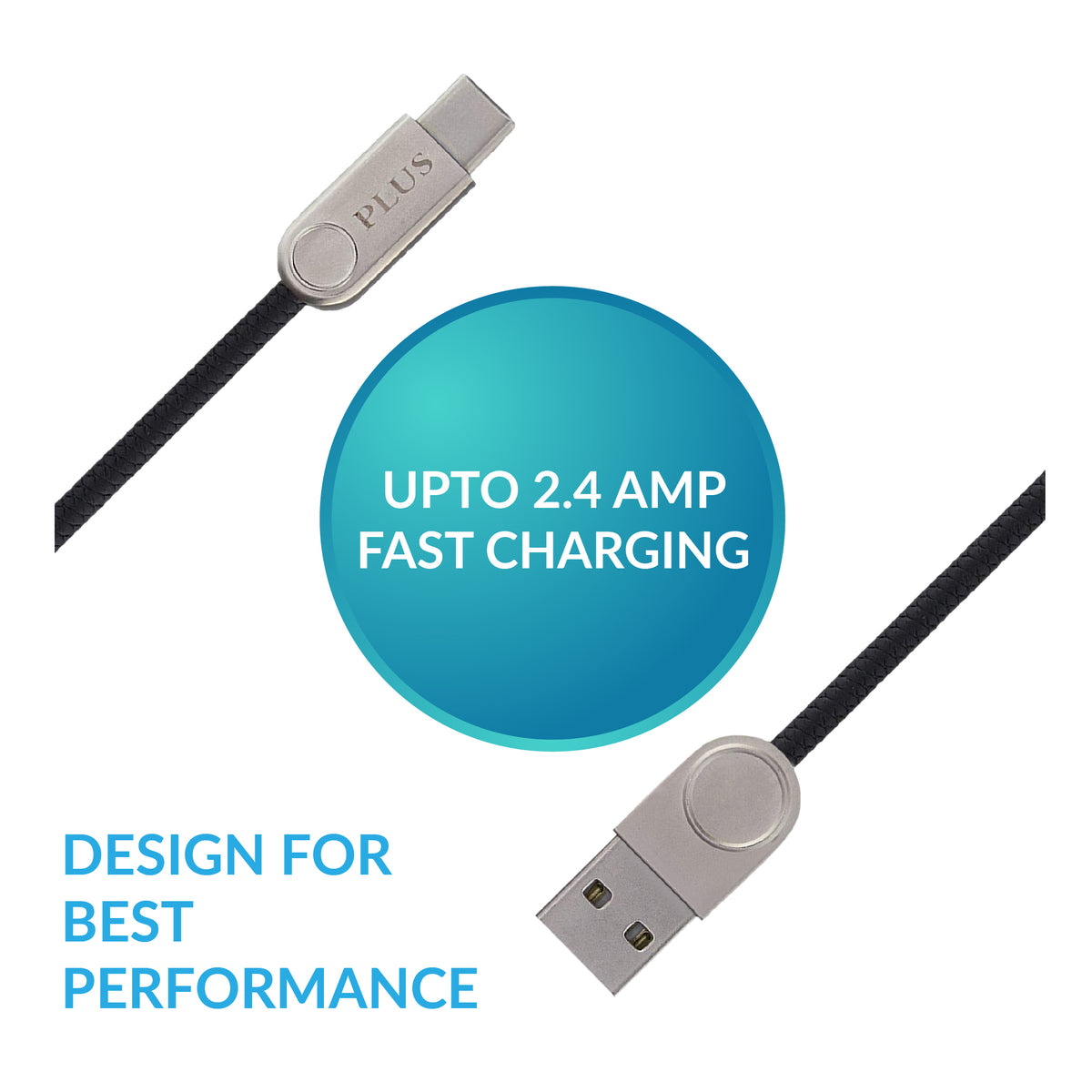 Plus Type C USB  Charging Cable (Random Colour)