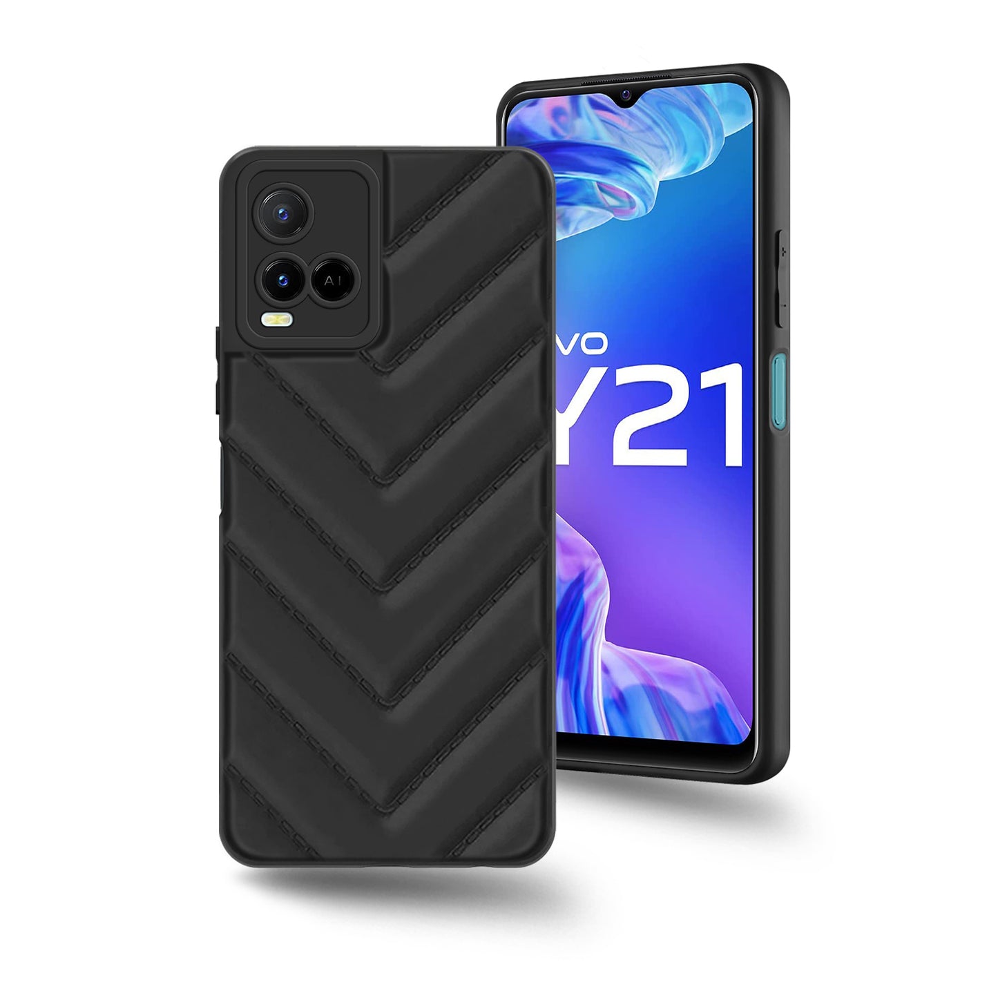 Wave Cushioned Back Cover for Vivo Y21 2021