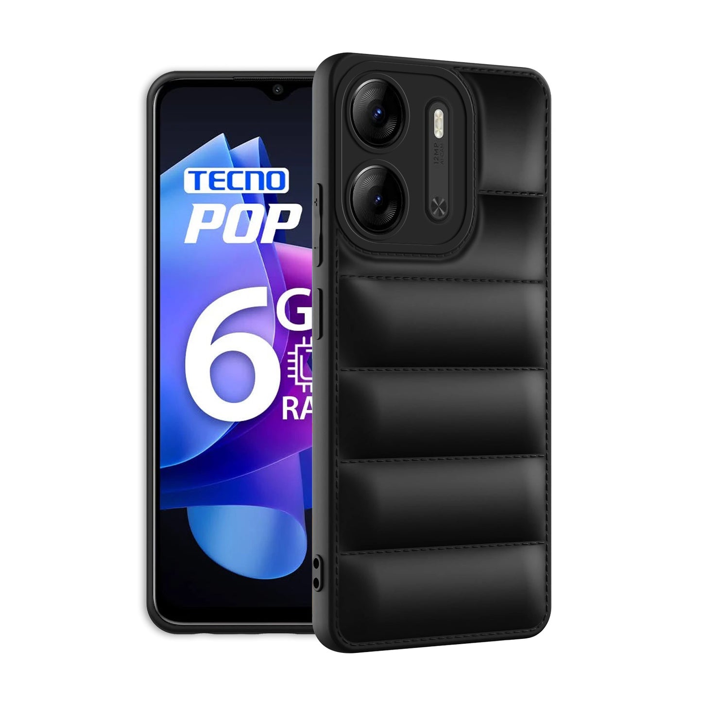 Puffer Back Cover for Tecno Pop 7 Pro