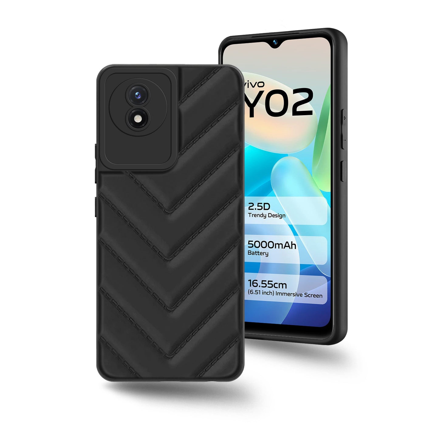 Wave Cushioned Back Cover for Vivo Y02