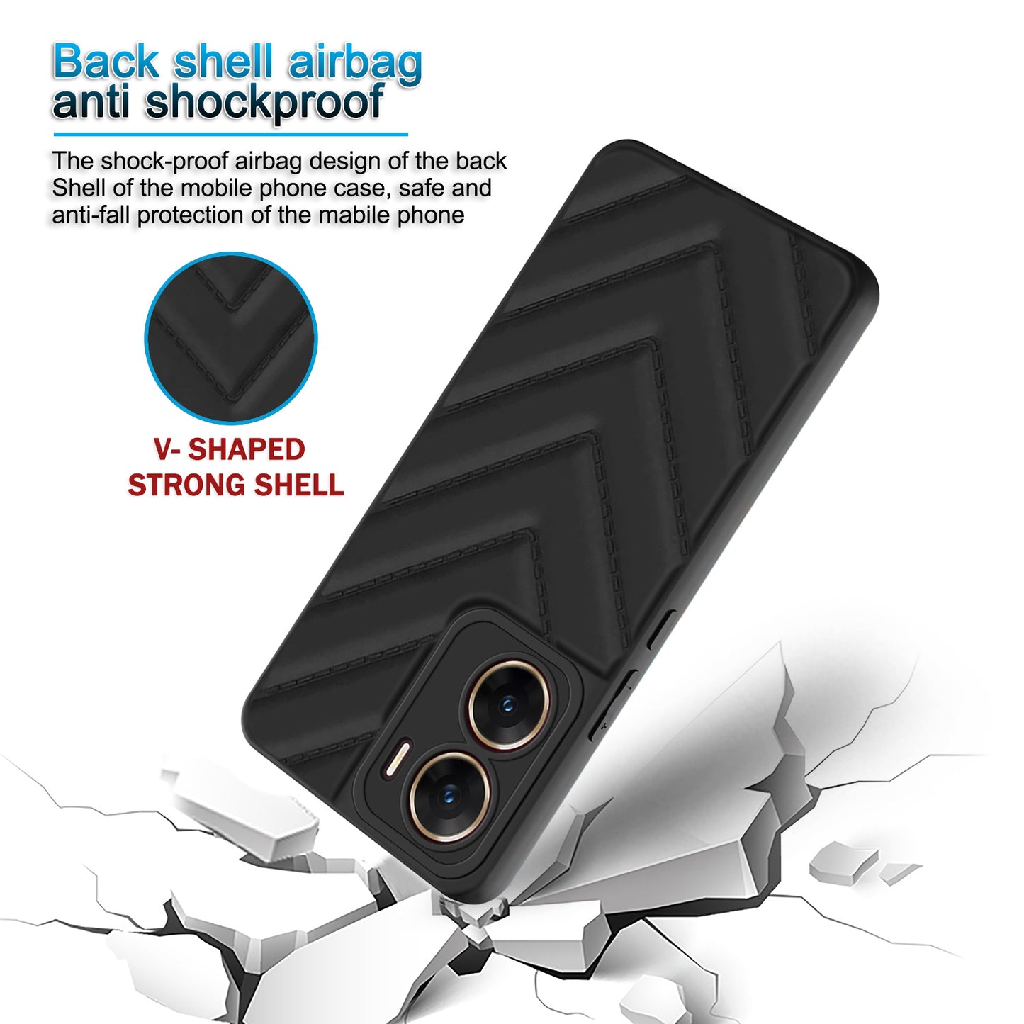 Wave Cushioned Back Cover for Vivo V29E