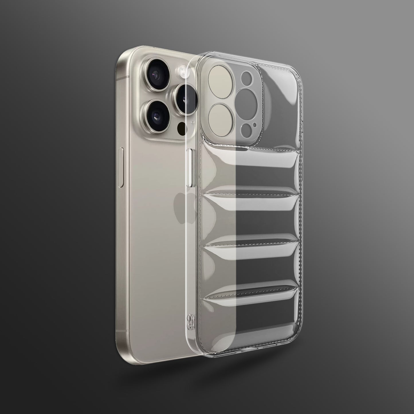 Ultra-Thin Transparent Puffer Back Cover for Apple iPhone 15 Pro Max