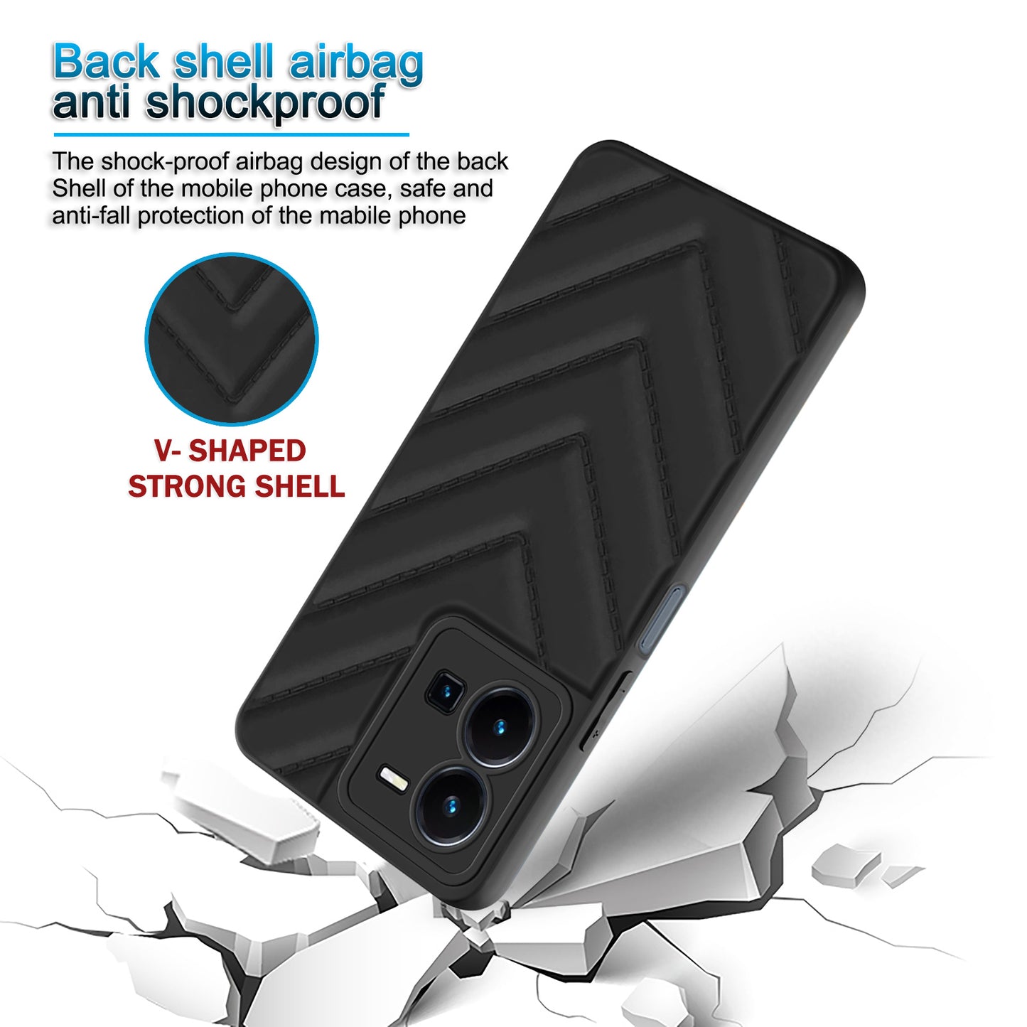 Wave Cushioned Back Cover for Vivo Y35