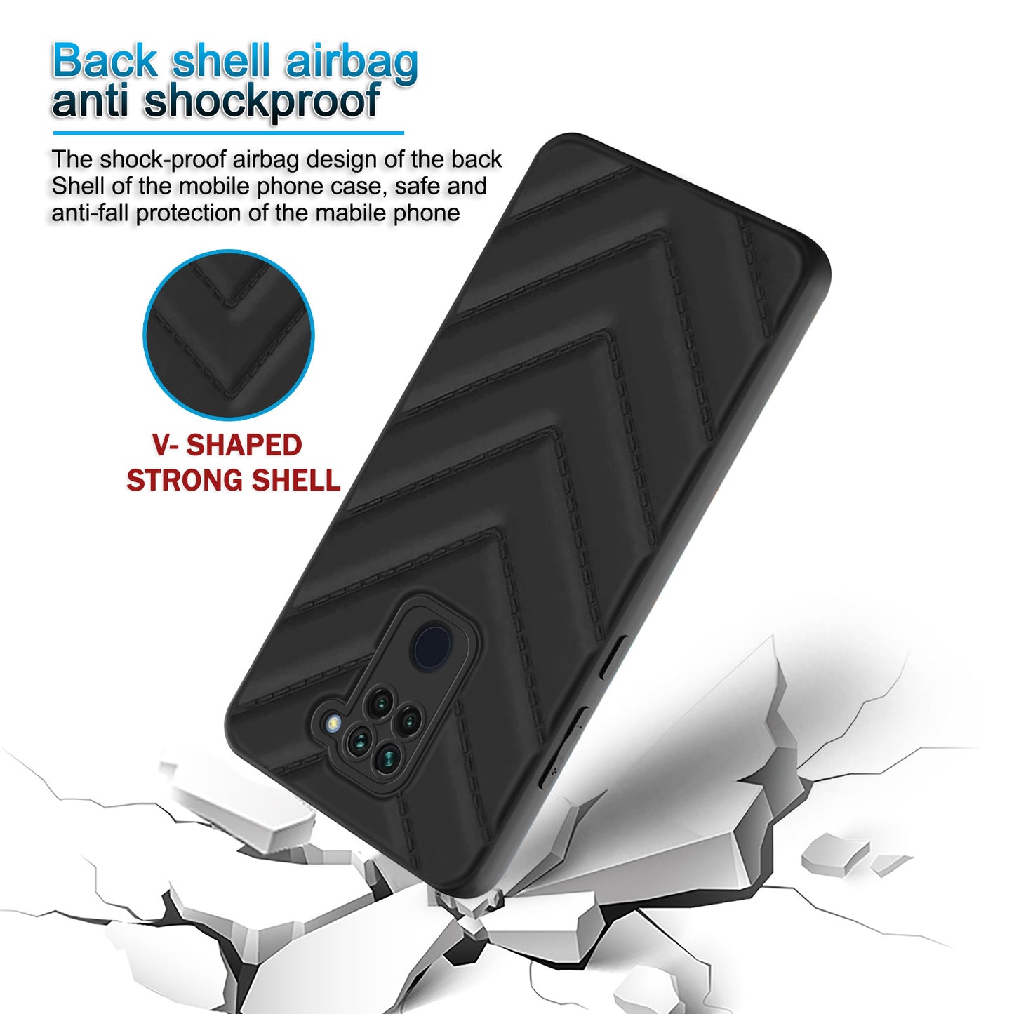 Wave Cushioned Back Cover for Redmi Note 9