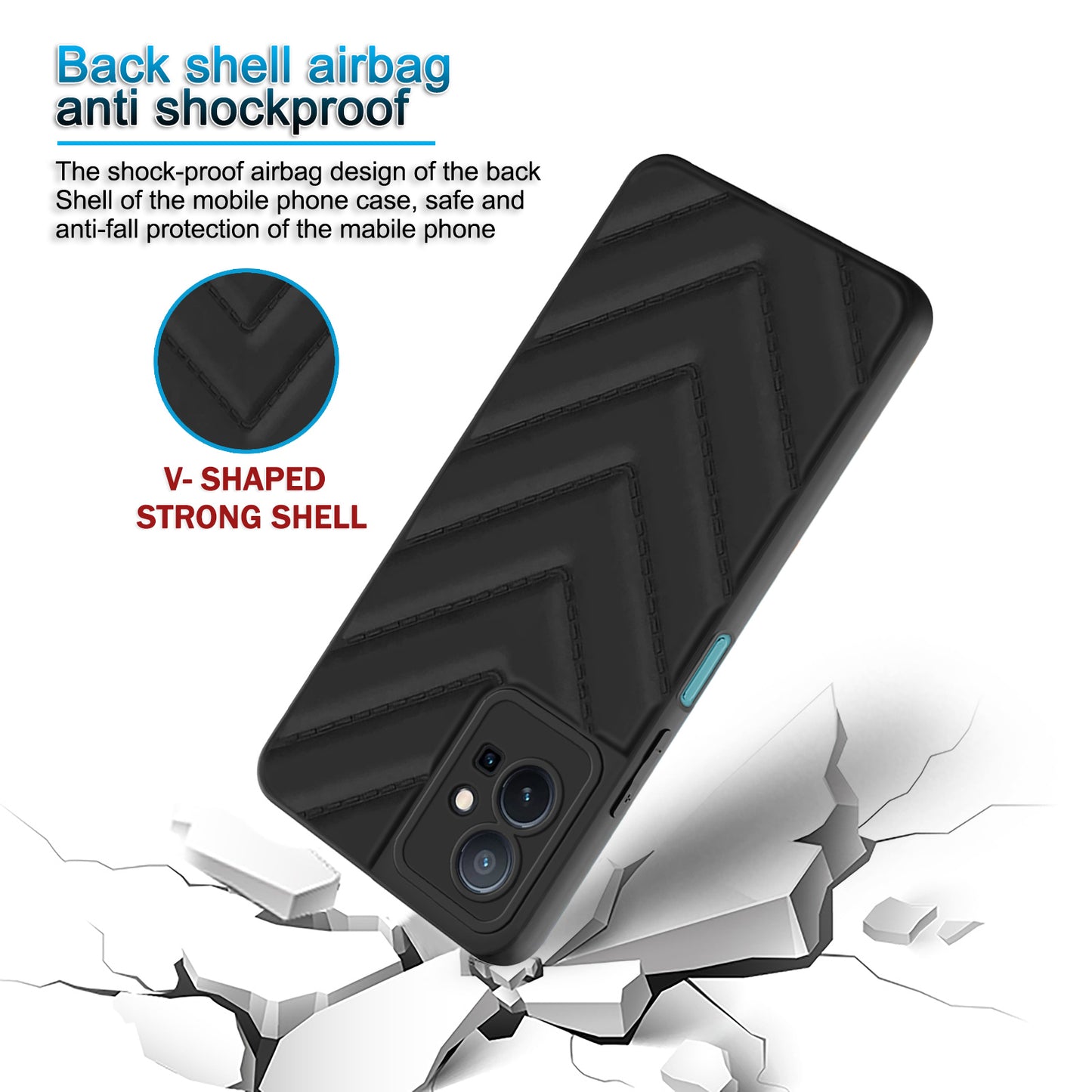 Wave Cushioned Back Cover for iQOO Z6