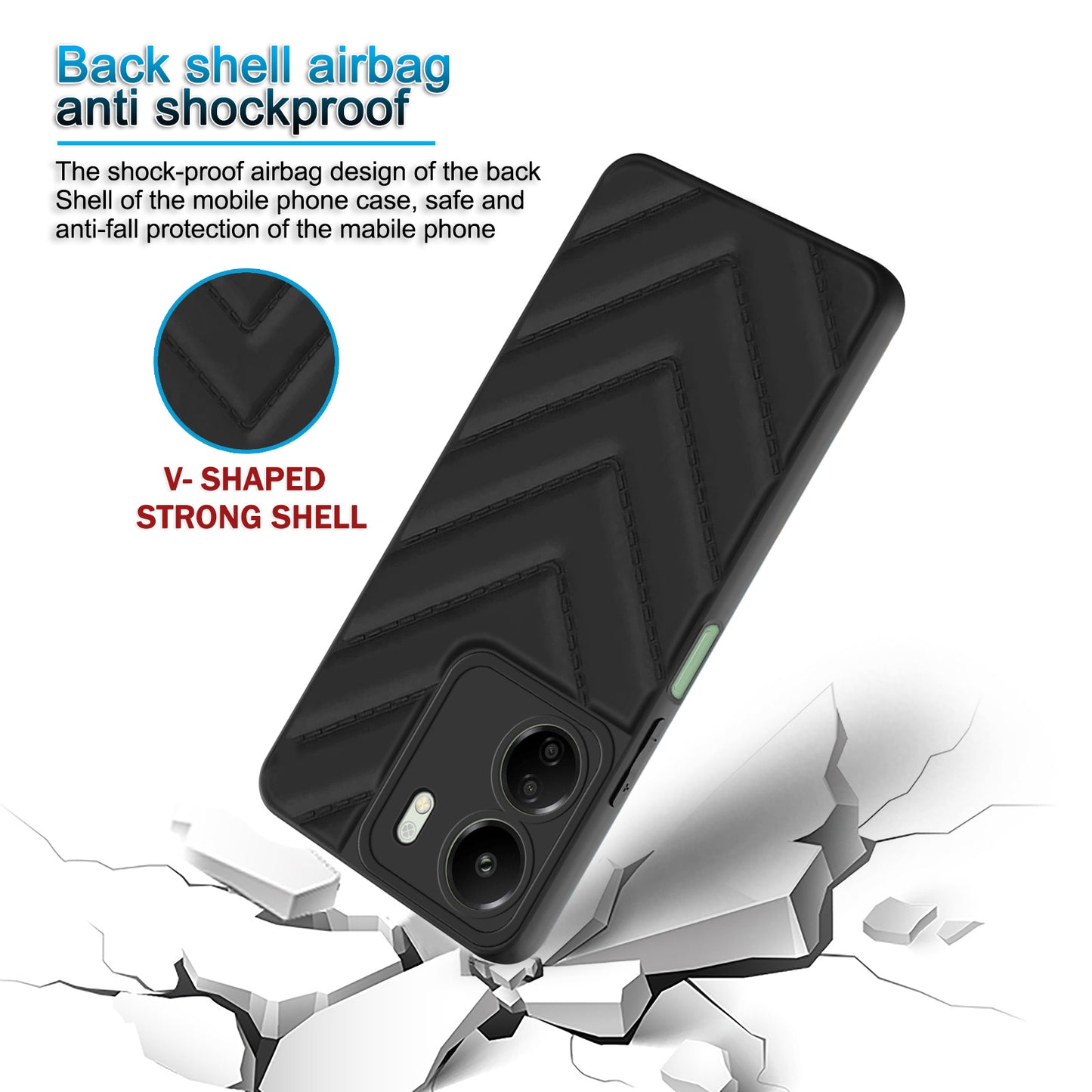 Wave Cushioned Back Cover for Redmi 13C 4G