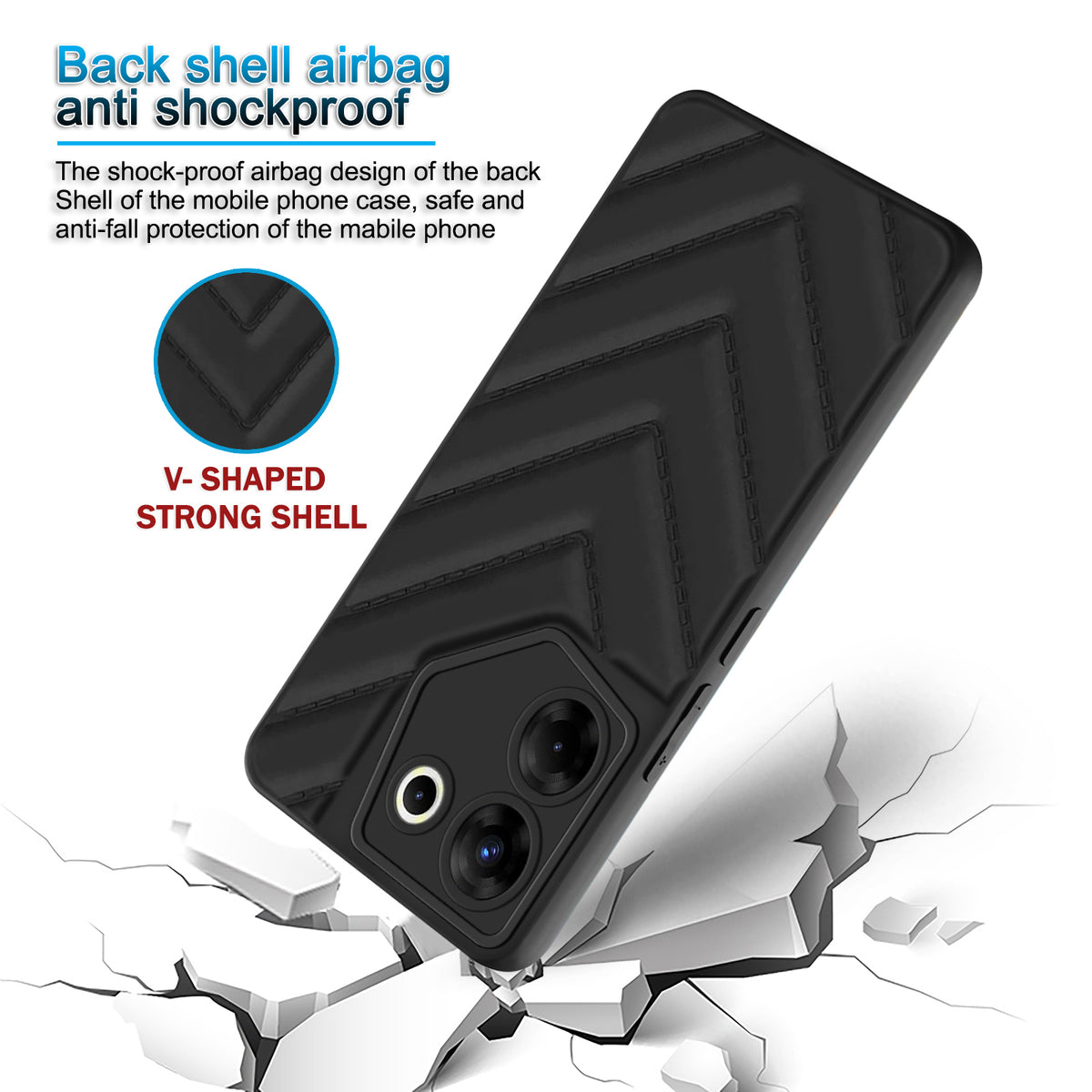 Wave Cushioned Back Cover for Tecno Camon 20 Pro