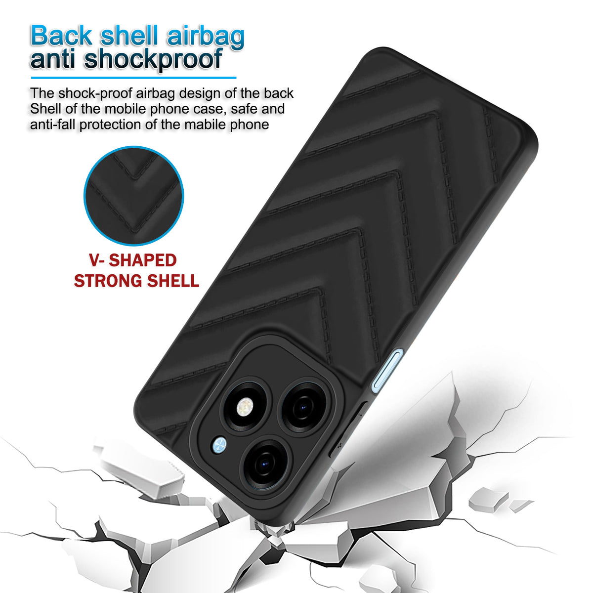 Wave Cushioned Back Cover for Tecno Spark 20
