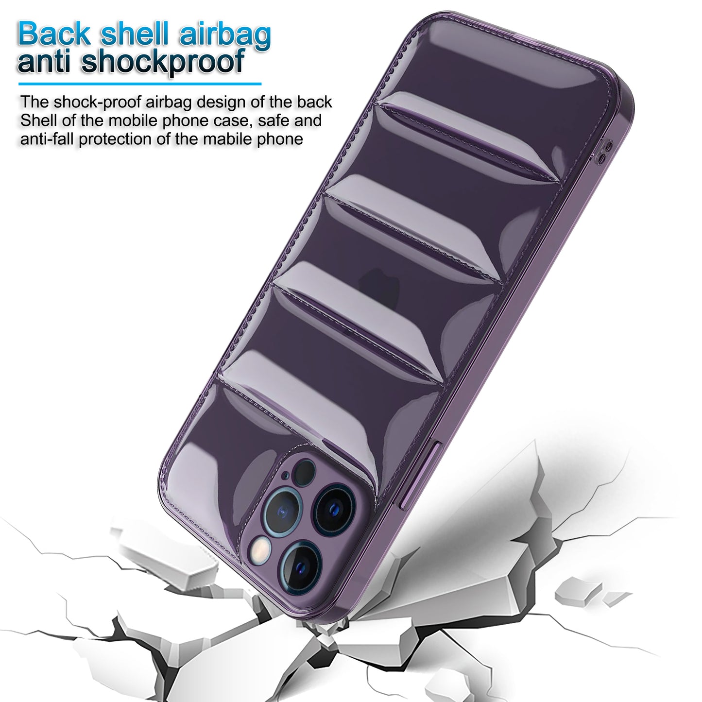 Ultra-Thin Transparent Puffer Back Cover for Apple iPhone 12 Pro Max