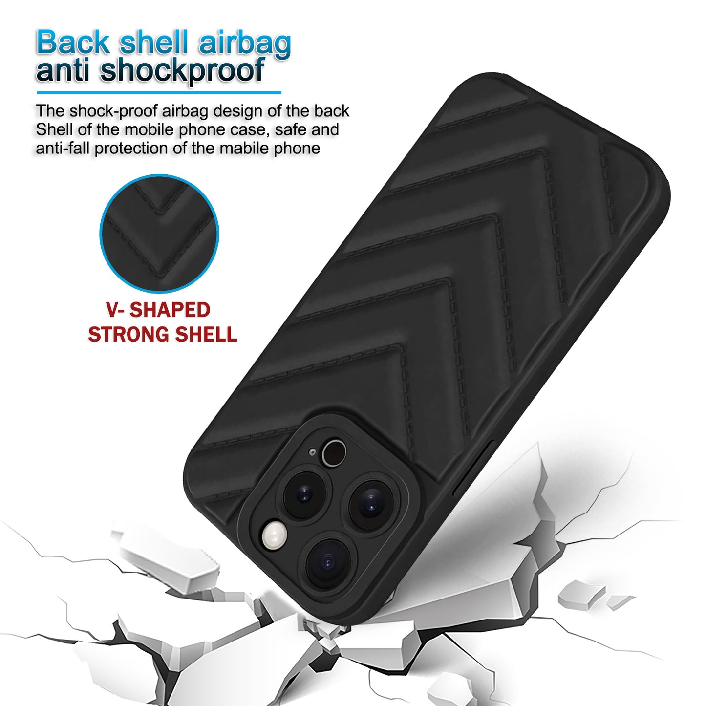 Wave Cushioned Back Cover for Apple iPhone 15 Pro