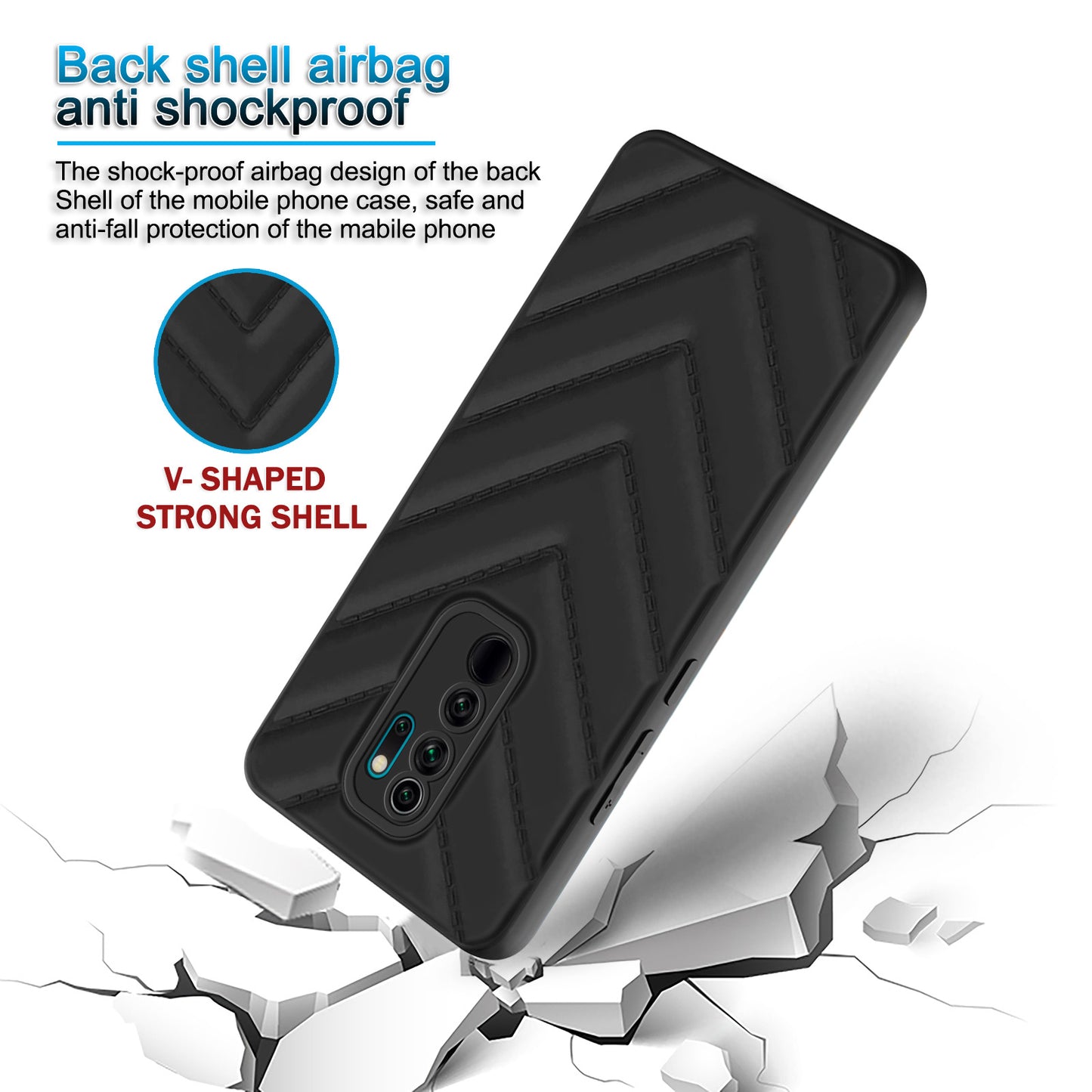 Wave Cushioned Back Cover for Redmi Note 8 Pro