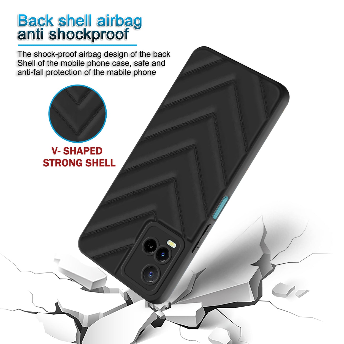 Wave Cushioned Back Cover for Vivo Y21 2021