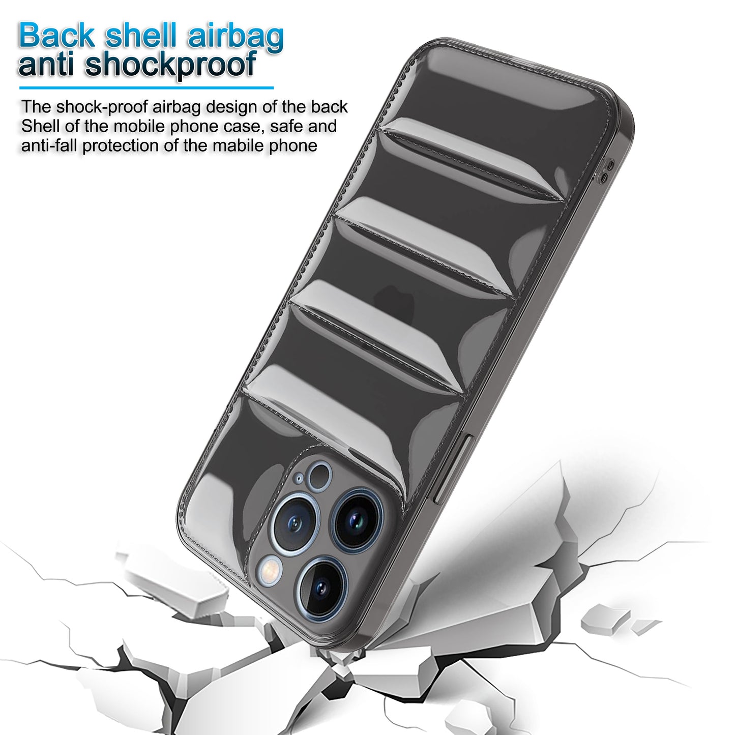 Ultra-Thin Transparent Puffer Back Cover for Apple iPhone 13 Pro