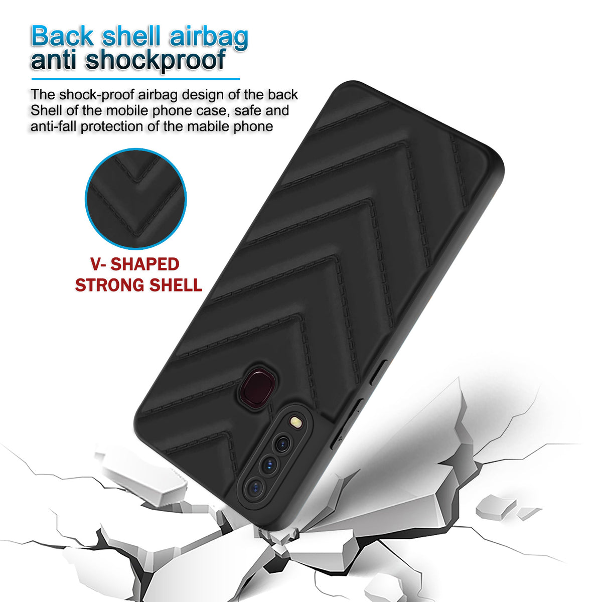 Wave Cushioned Back Cover for Vivo Y15