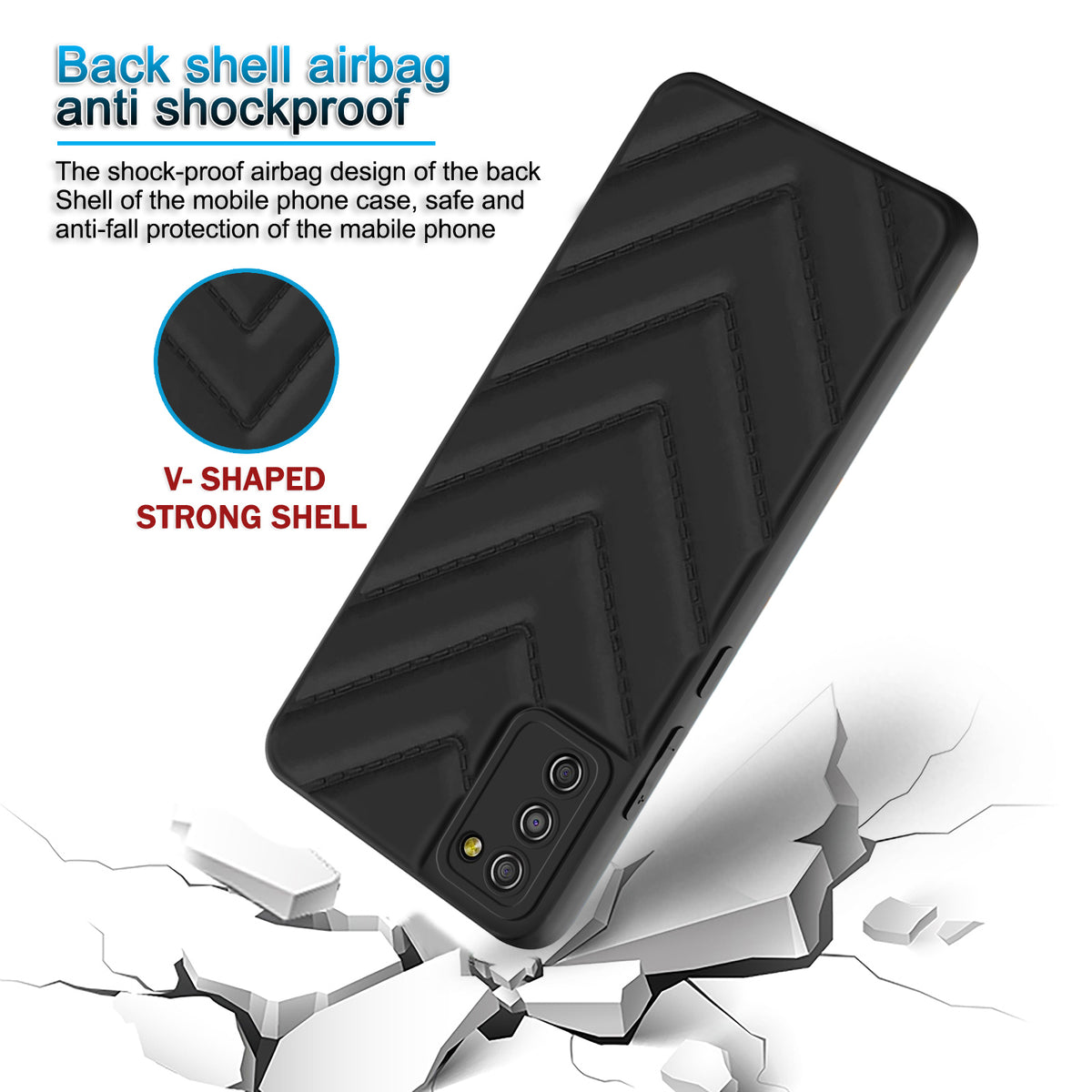 Wave Cushioned Back Cover for Samsung Galaxy M02s
