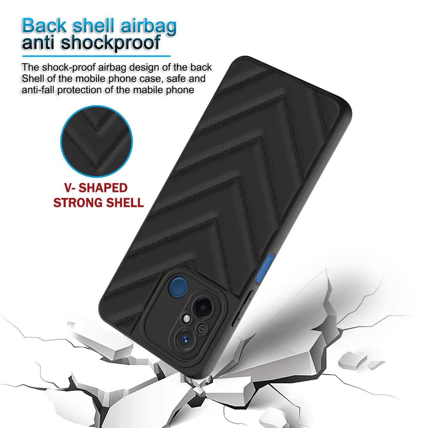 Wave Cushioned Back Cover for Redmi 12C