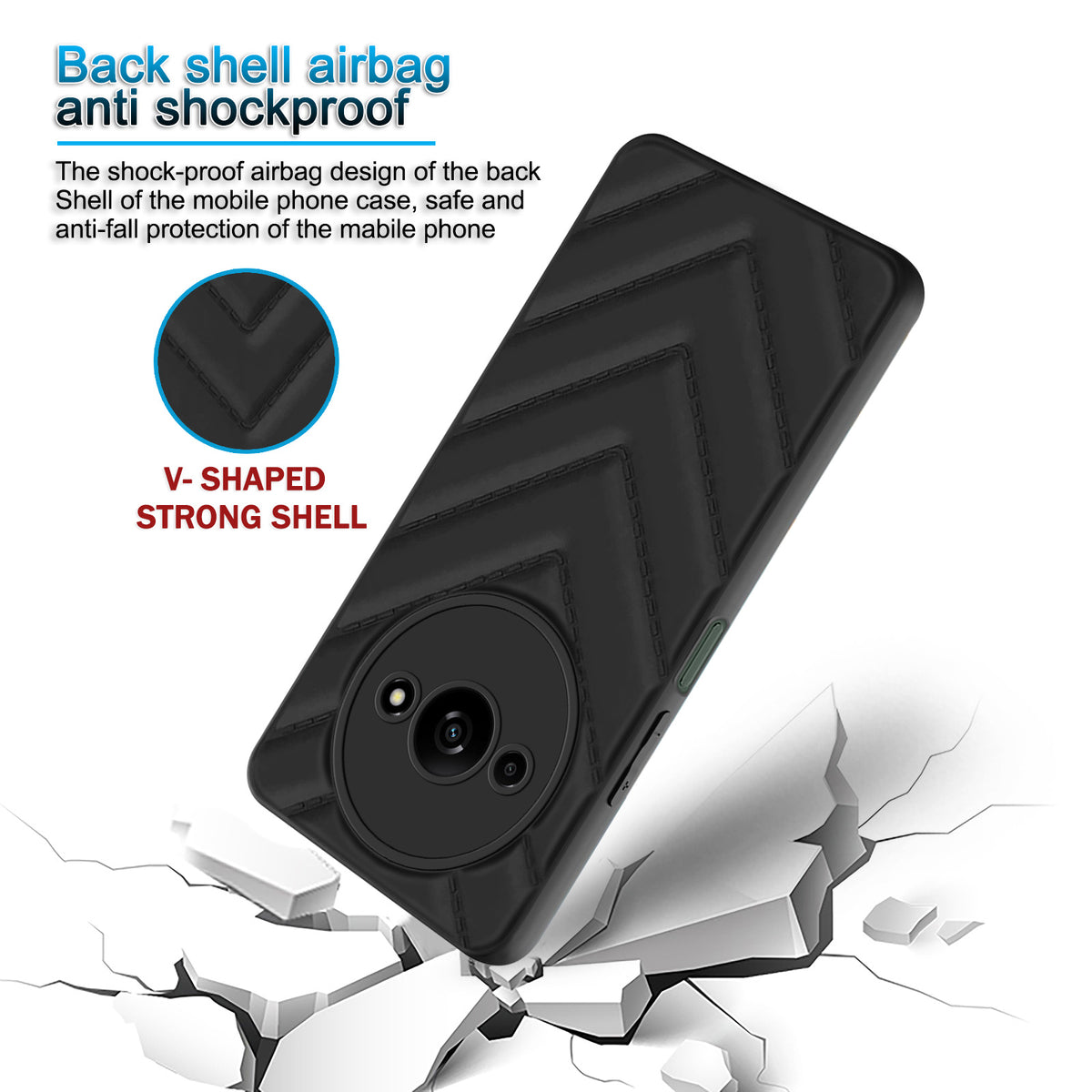 Wave Cushioned Back Cover for Redmi A3