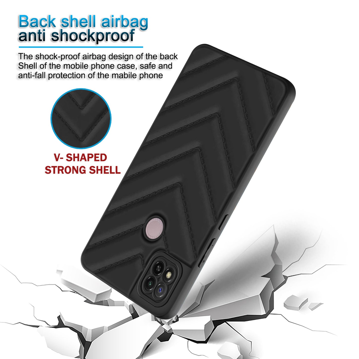 Wave Cushioned Back Cover for Redmi 9C