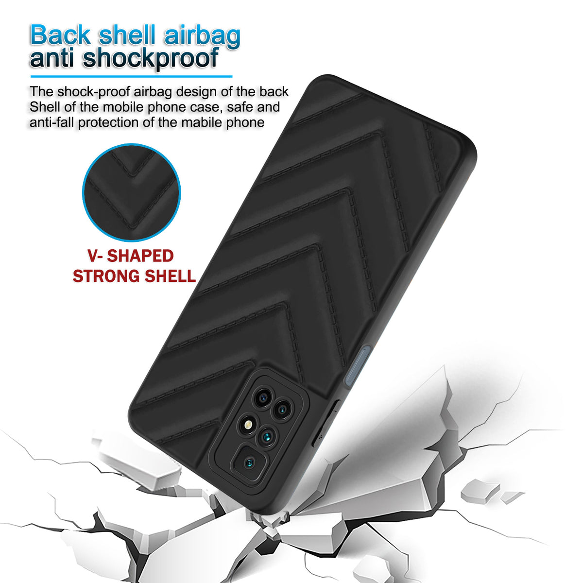 Wave Cushioned Back Cover for Redmi 10 Prime