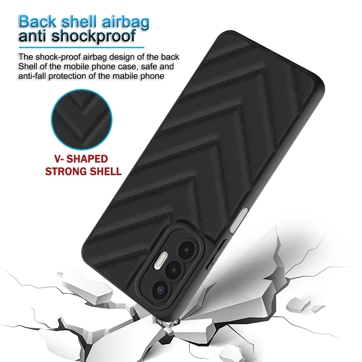 Wave Cushioned Back Cover for Tecno Pova 3