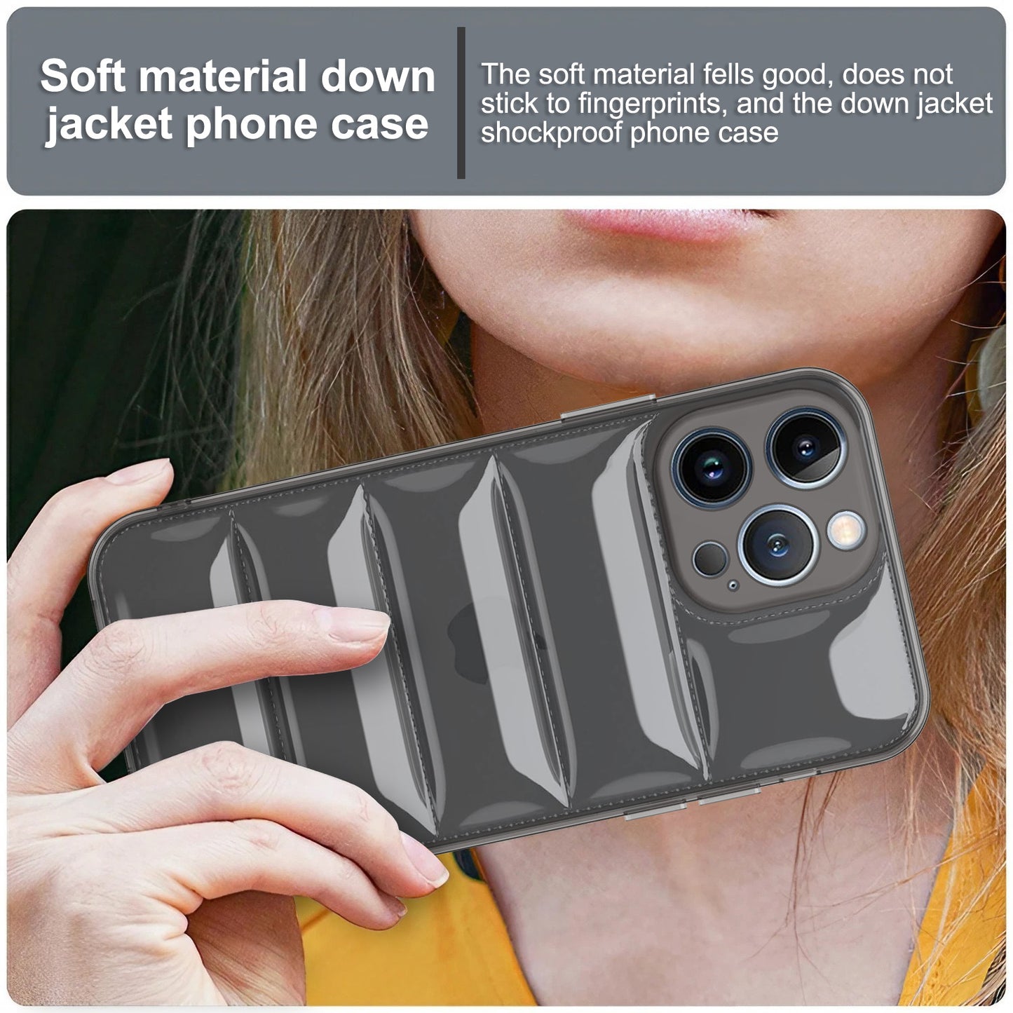 Ultra-Thin Transparent Puffer Back Cover for Apple iPhone 13 Pro